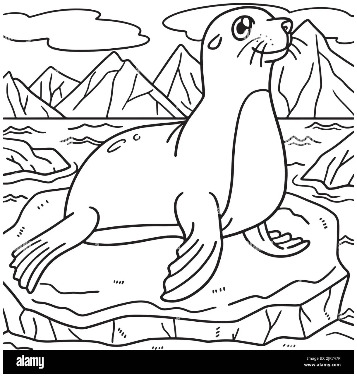 Seal coloring page for kids stock vector & art alamy