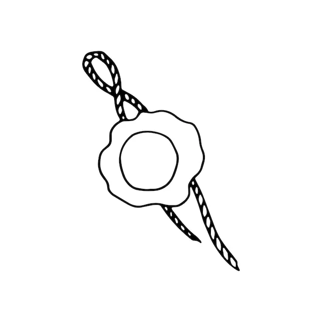 Premium vector wax seal and rope doodle line cartoon coloring book