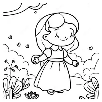 Wendy Darling In A Dreamy Scene Coloring Page | Coloring-Pages.com