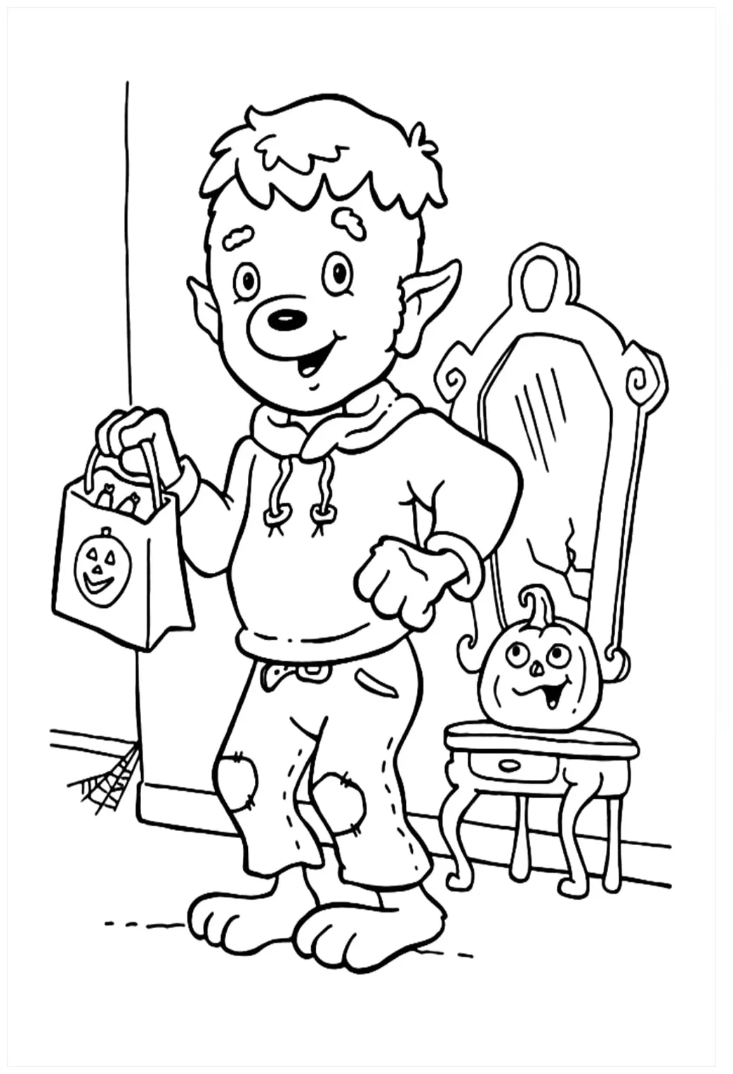 A werewolf boy coloring page download, print or color online for free