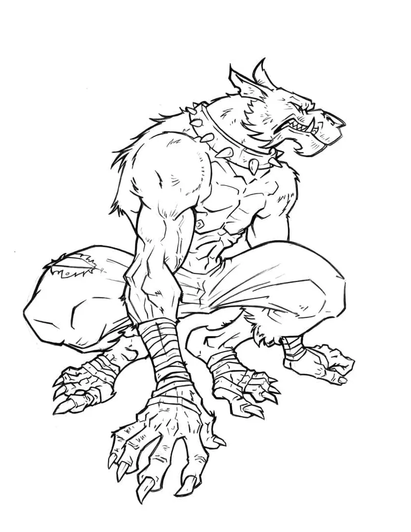 Werewolf printable coloring page download, print or color online for free