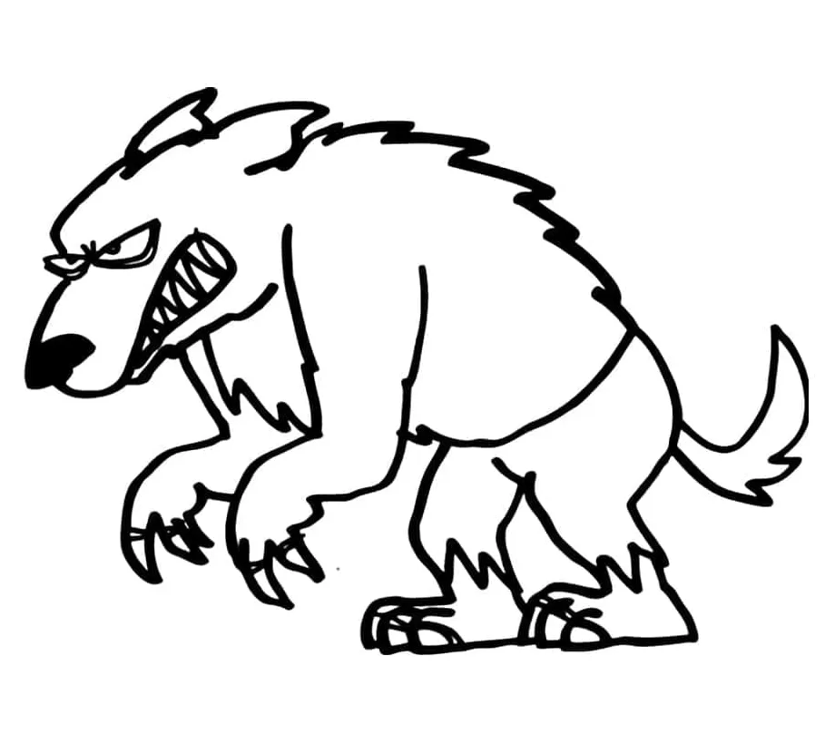 Werewolf for kids coloring page download, print or color online for free