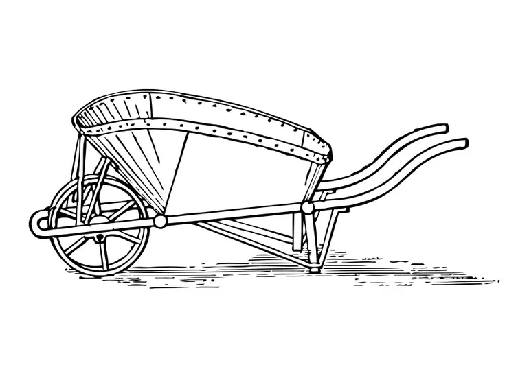 Coloring Page wheelbarrow - Free printables - Img 22892