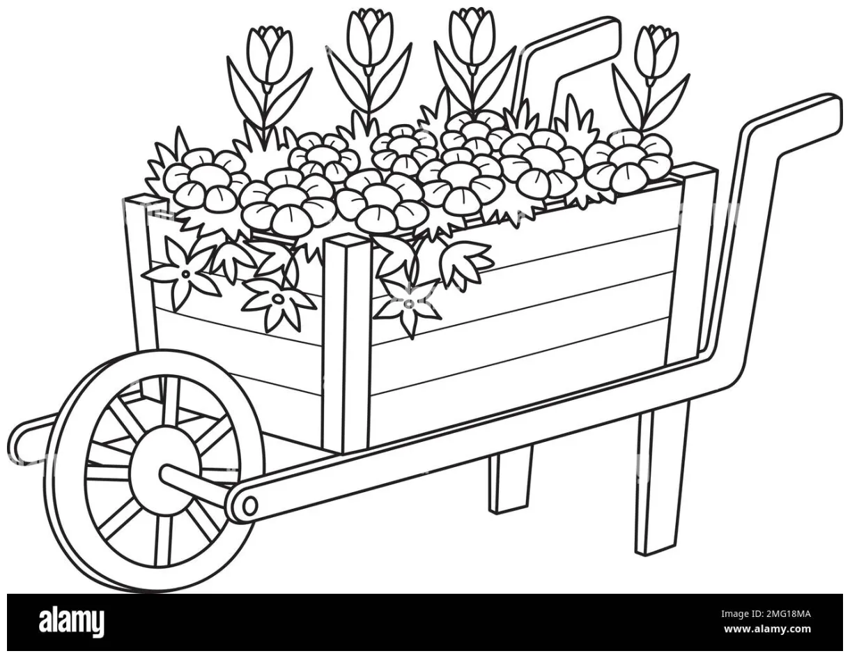 Wheelbarrow Coloring Page
