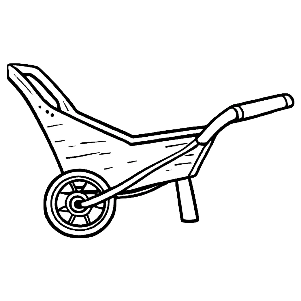 Wheelbarrow Coloring Page · Creative Fabrica