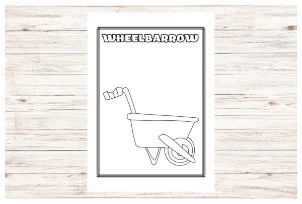 Wheelbarrow Coloring Page for Kids Graphic by PrintYourArt · Creative