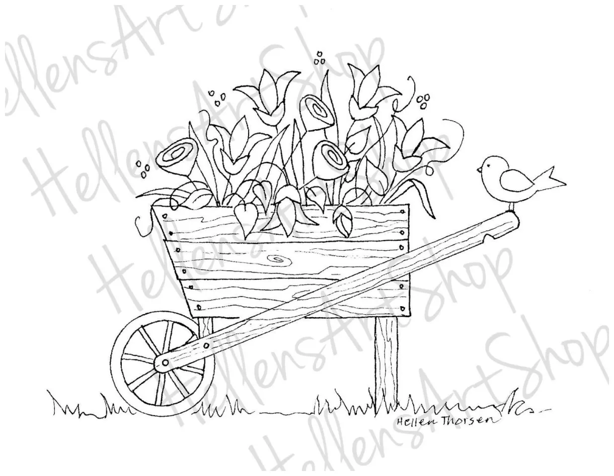 Wheelbarrow Coloring Page Coloring Pages