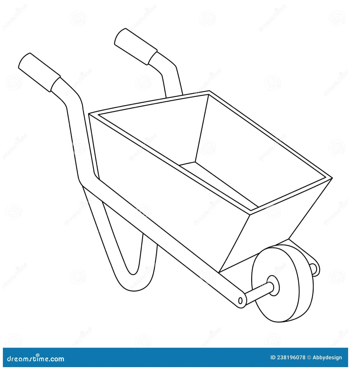 Wheelbarrow Coloring Page for Kids Stock Vector - Illustration of