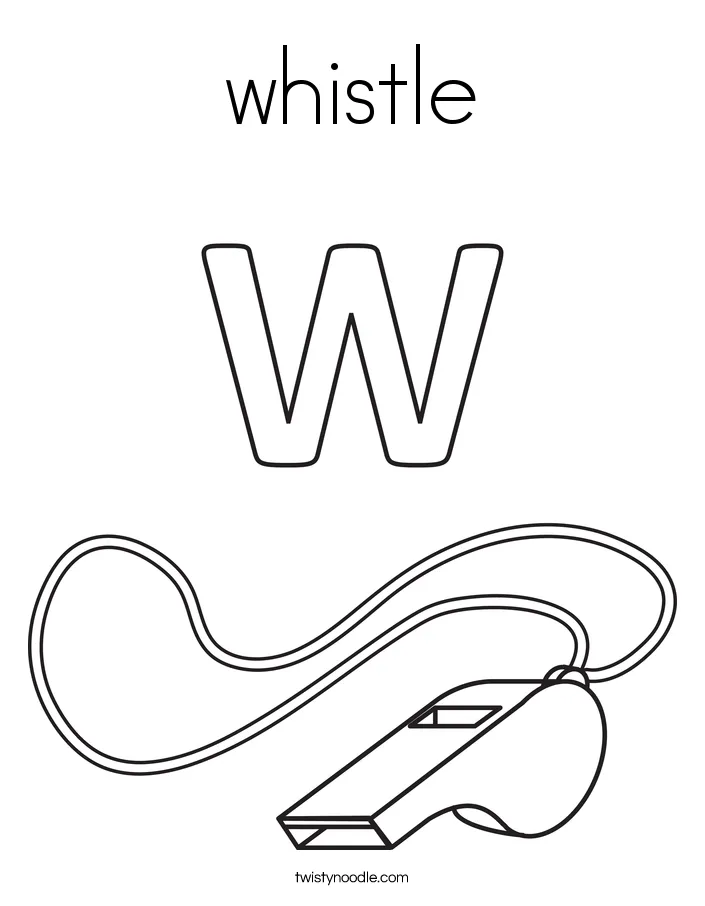 Whistle coloring page twisty noodle