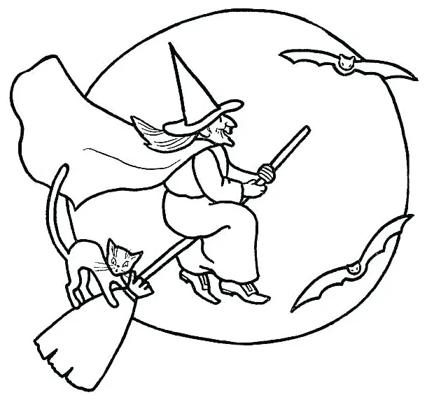 Wicked witch halloween coloring coloring pages