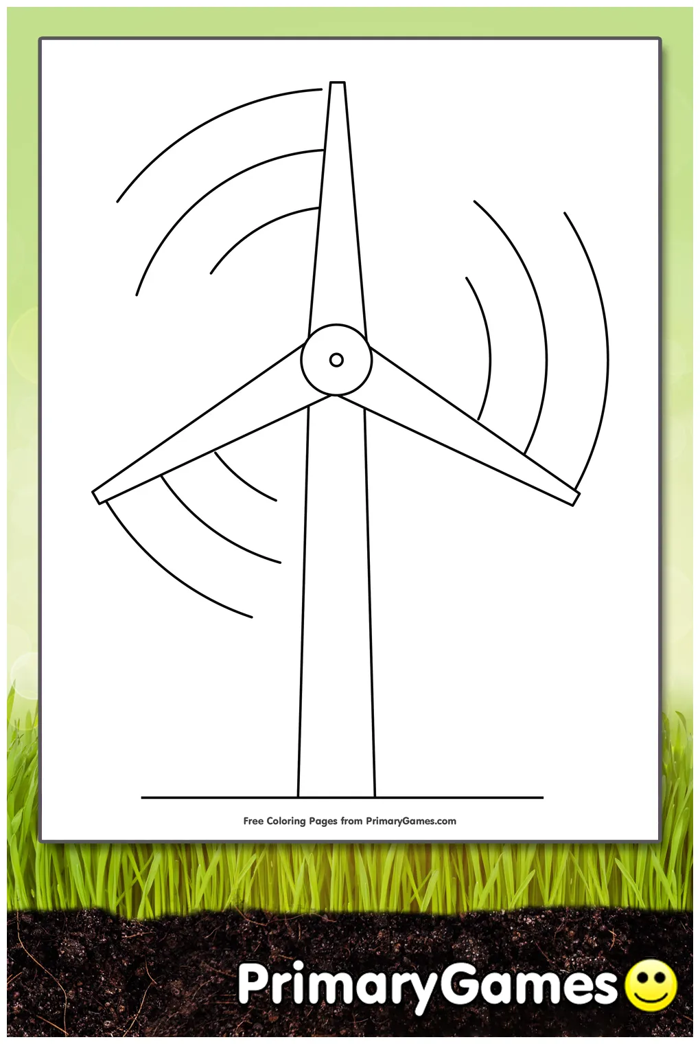 Wind turbine coloring page