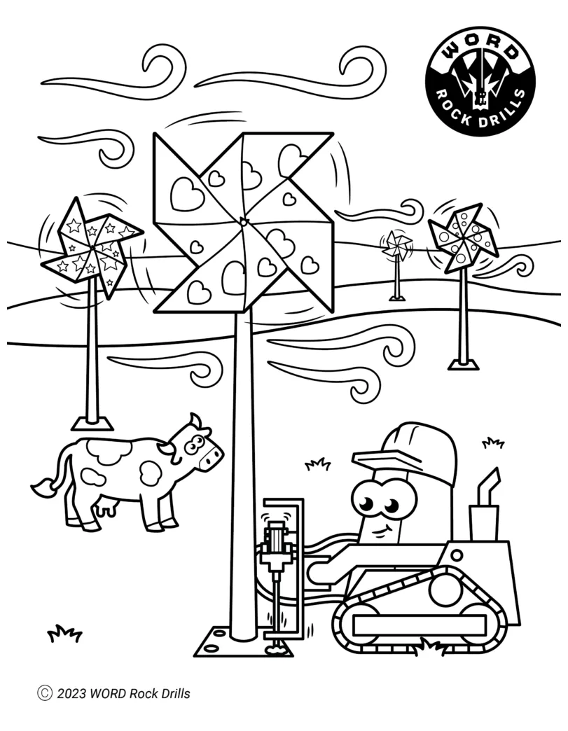 Wind turbine coloring page