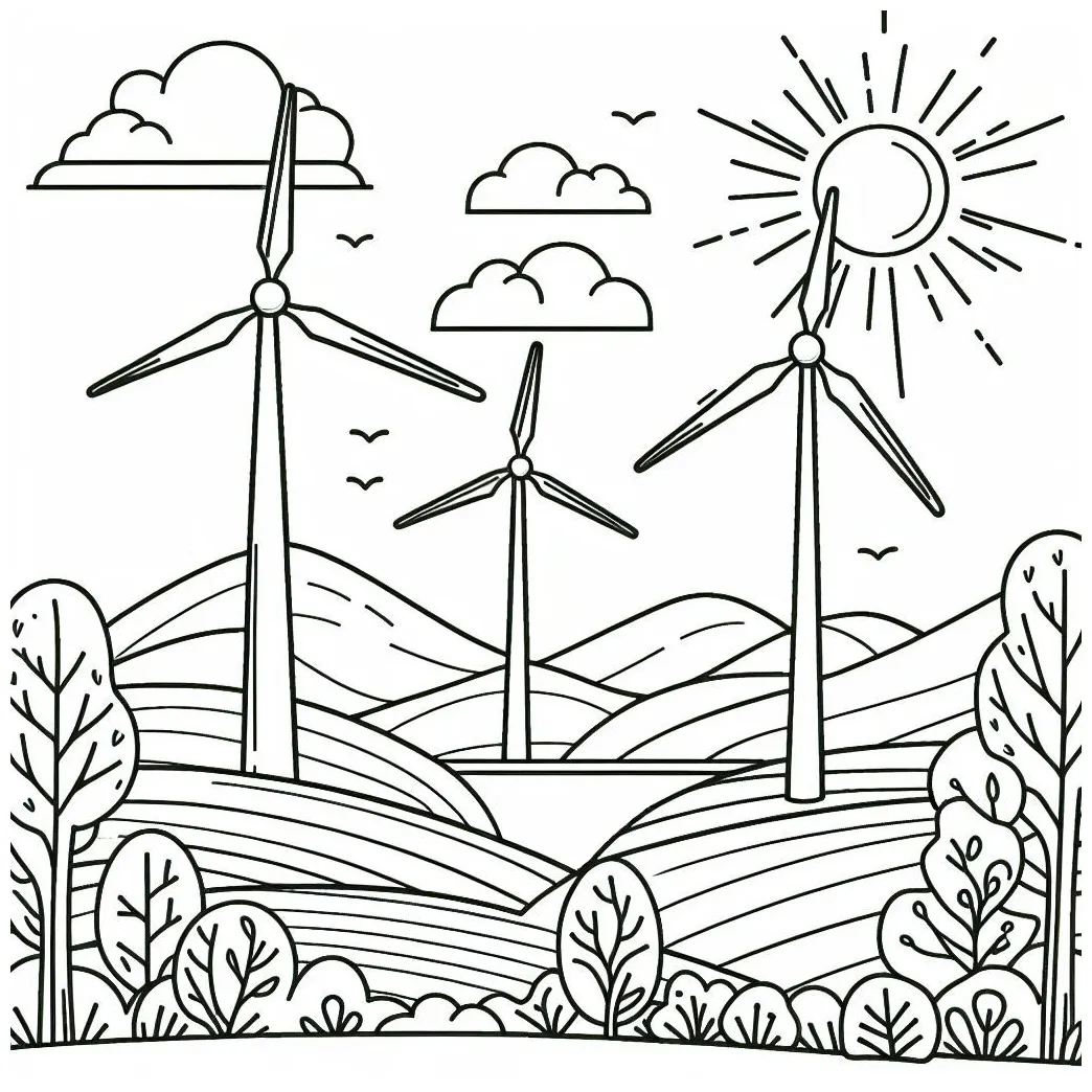 Wind Turbine Coloring Pages [2025]