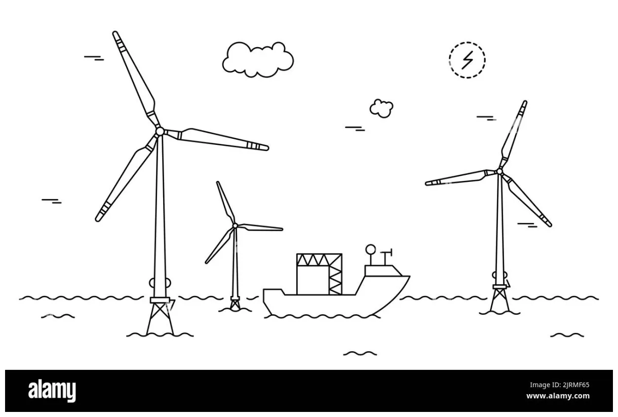 Wind Turbine Coloring Page