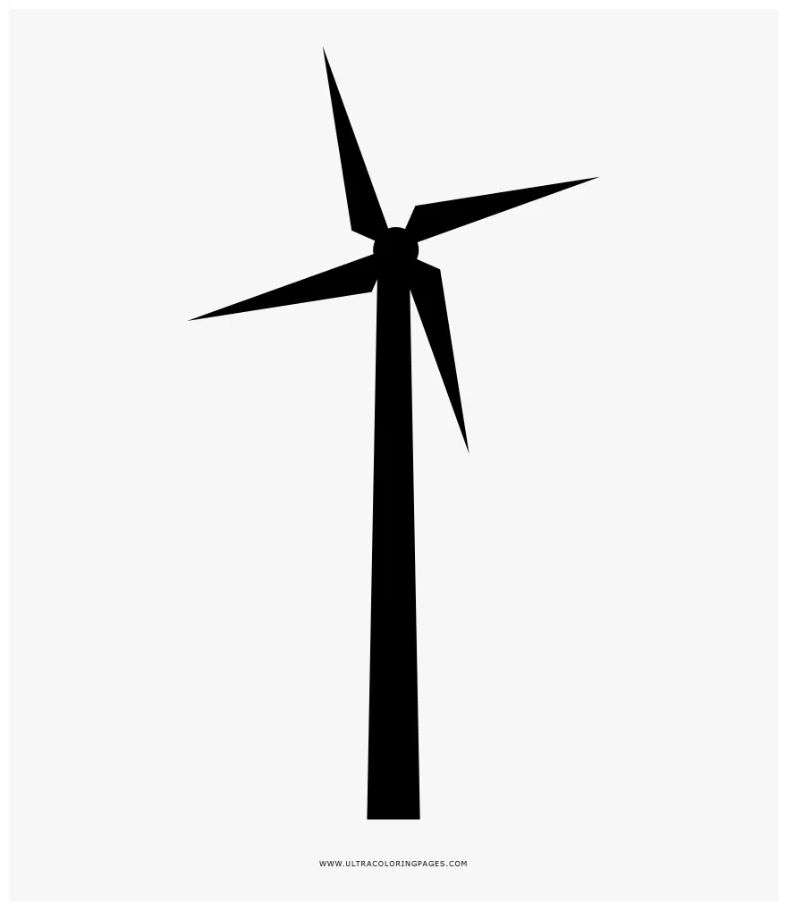 Wind Turbine Coloring Page - Wind Turbine, HD Png Download - kindpng
