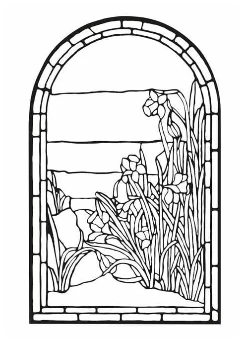 Printable window coloring page download, print or color online