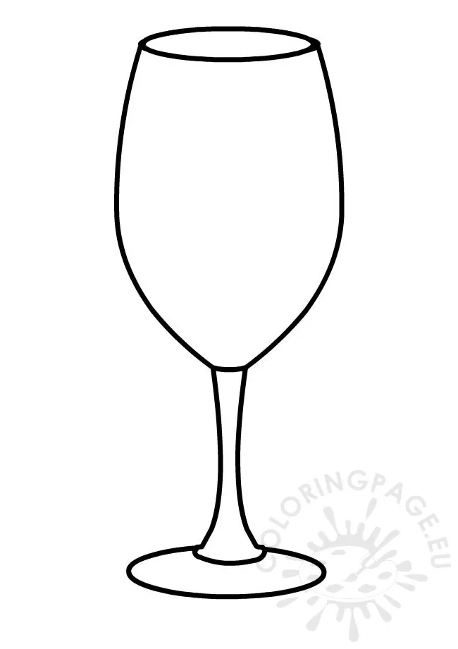 Wine glass coloring page