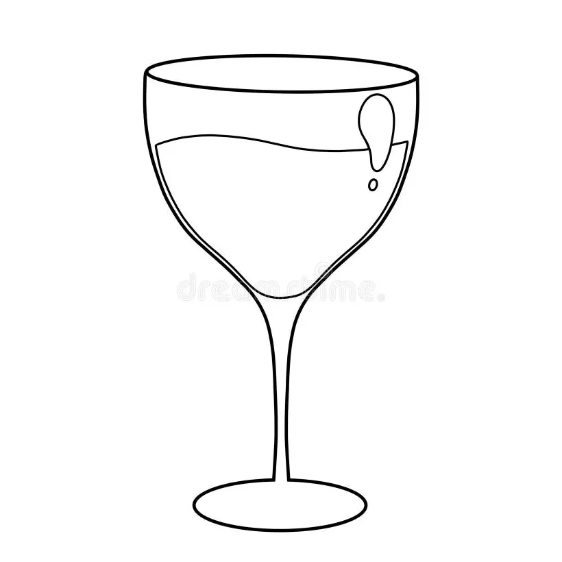 Coloring page with glass of wine stock illustration illustration of
