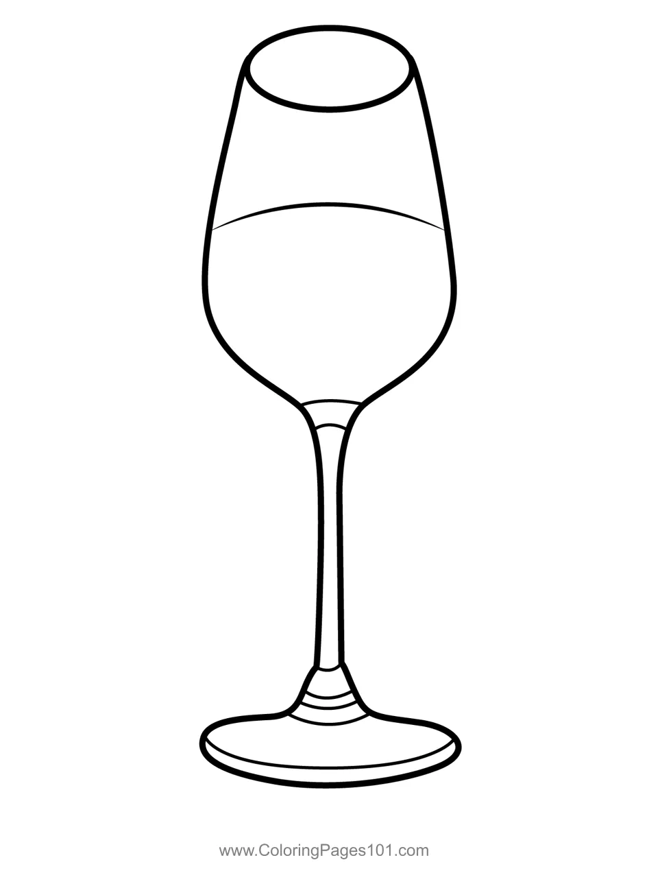 A glass of wine coloring page for kids free drinks printable coloring