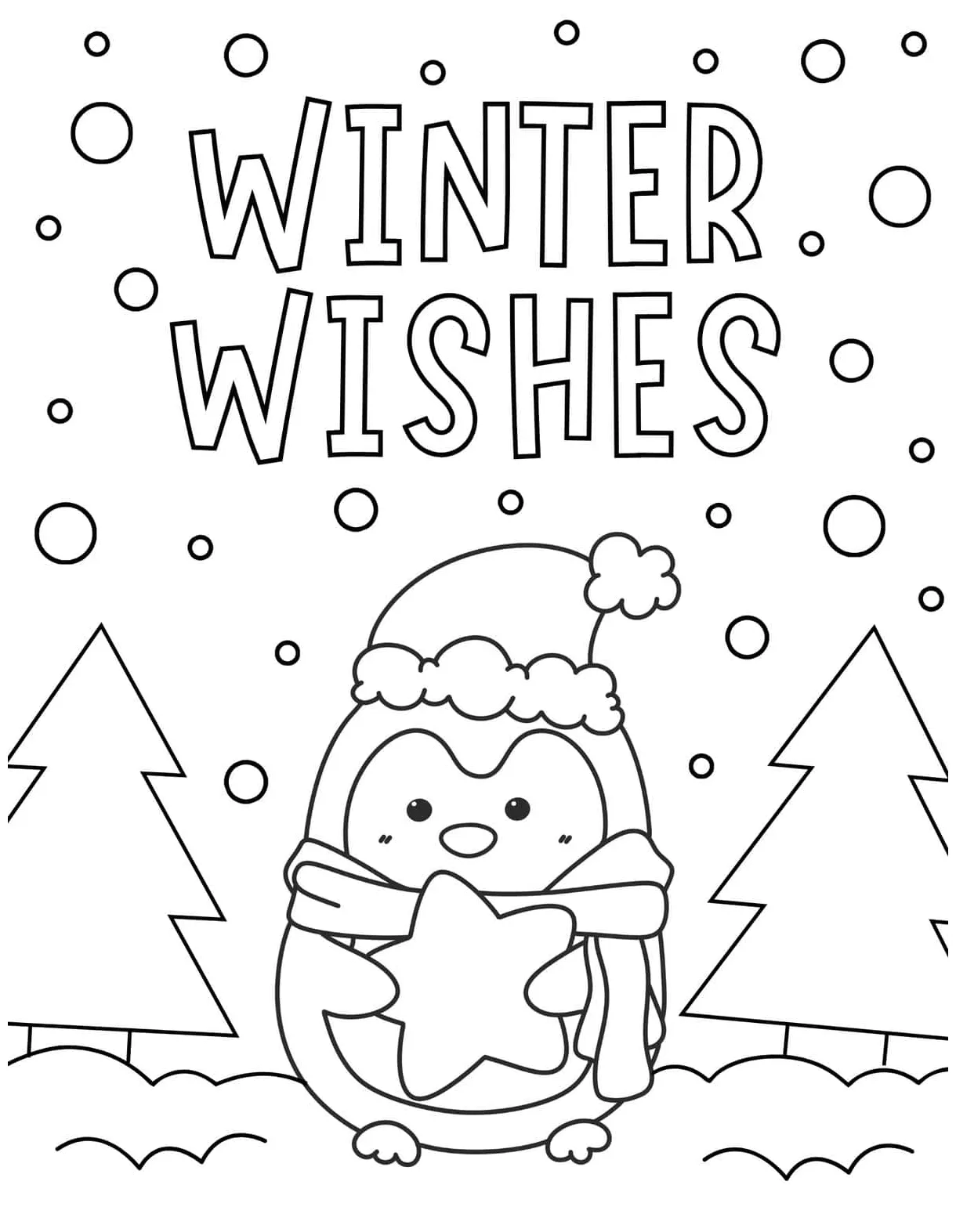 Printable coloring winter pages [2025]