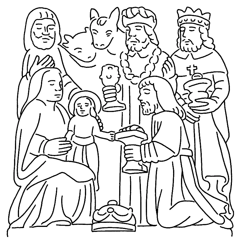 Free coloring page wise men, download free coloring page wise men png