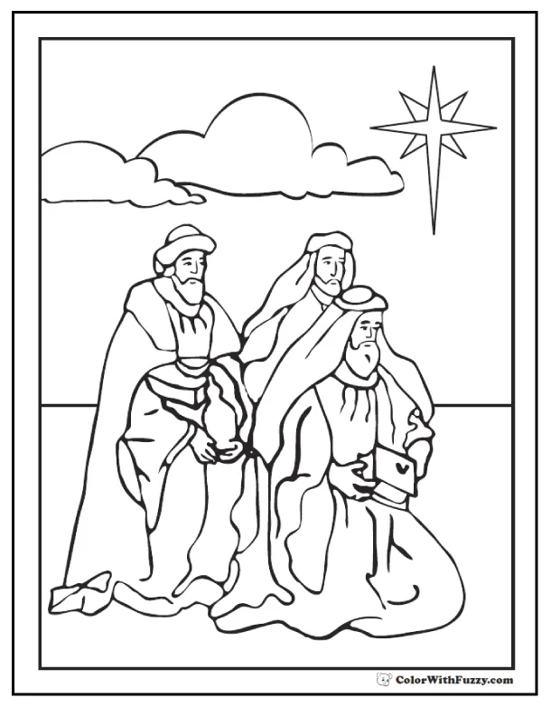 Wise men coloring sheet