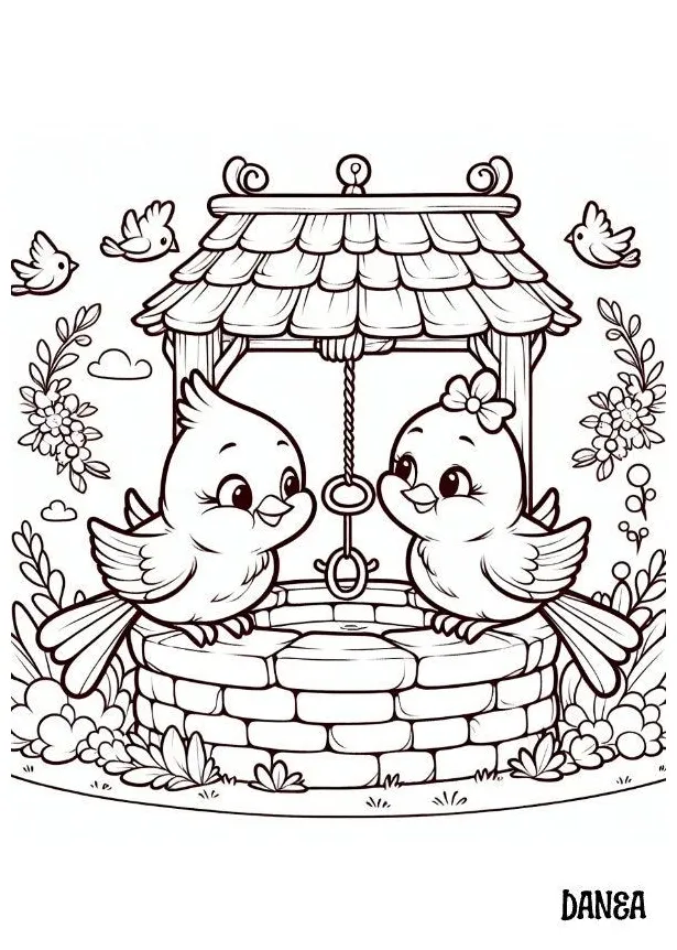 Cardinals at a kids printable coloring page