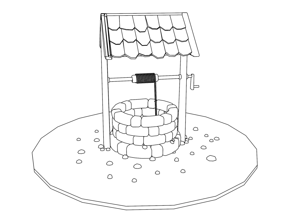 Wishing well coloring sheets coloring pages printable coloring page