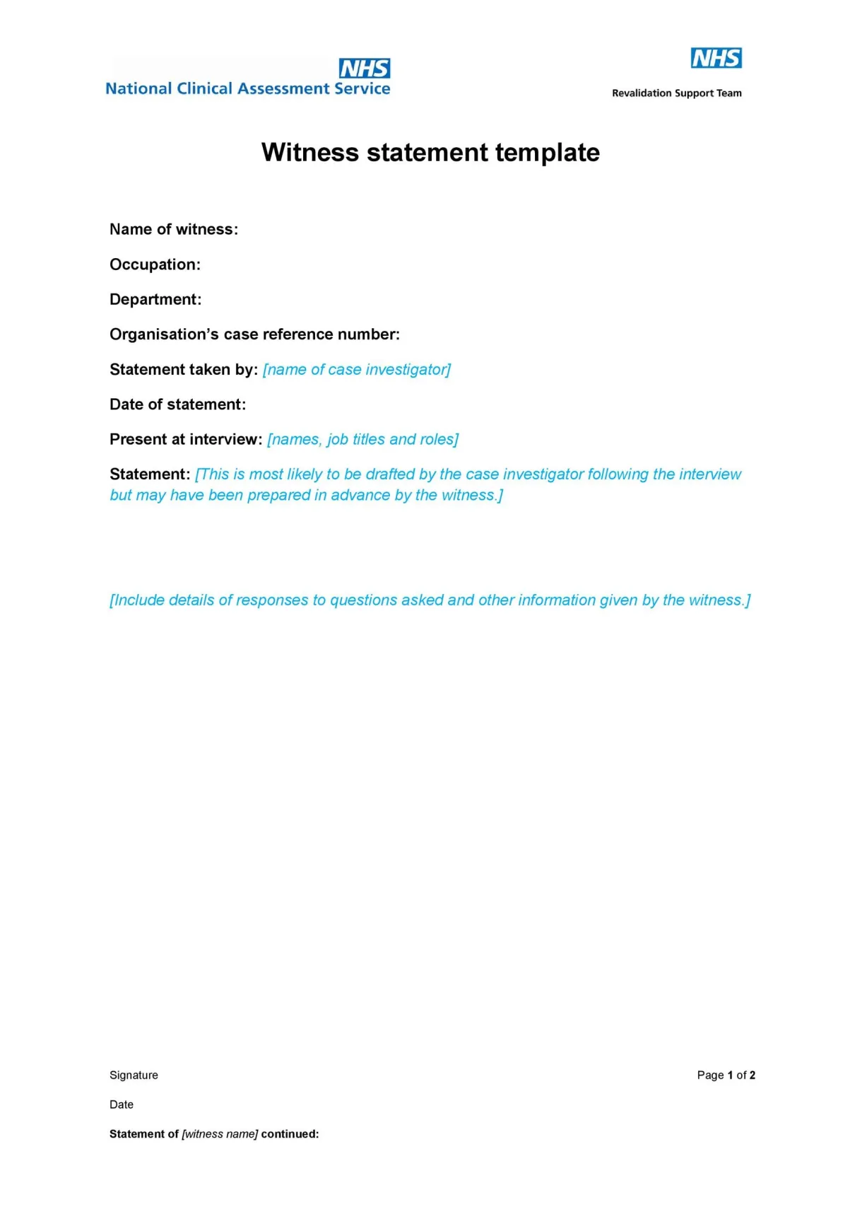 50 professional witness statement forms & templates ᐅ templatelab