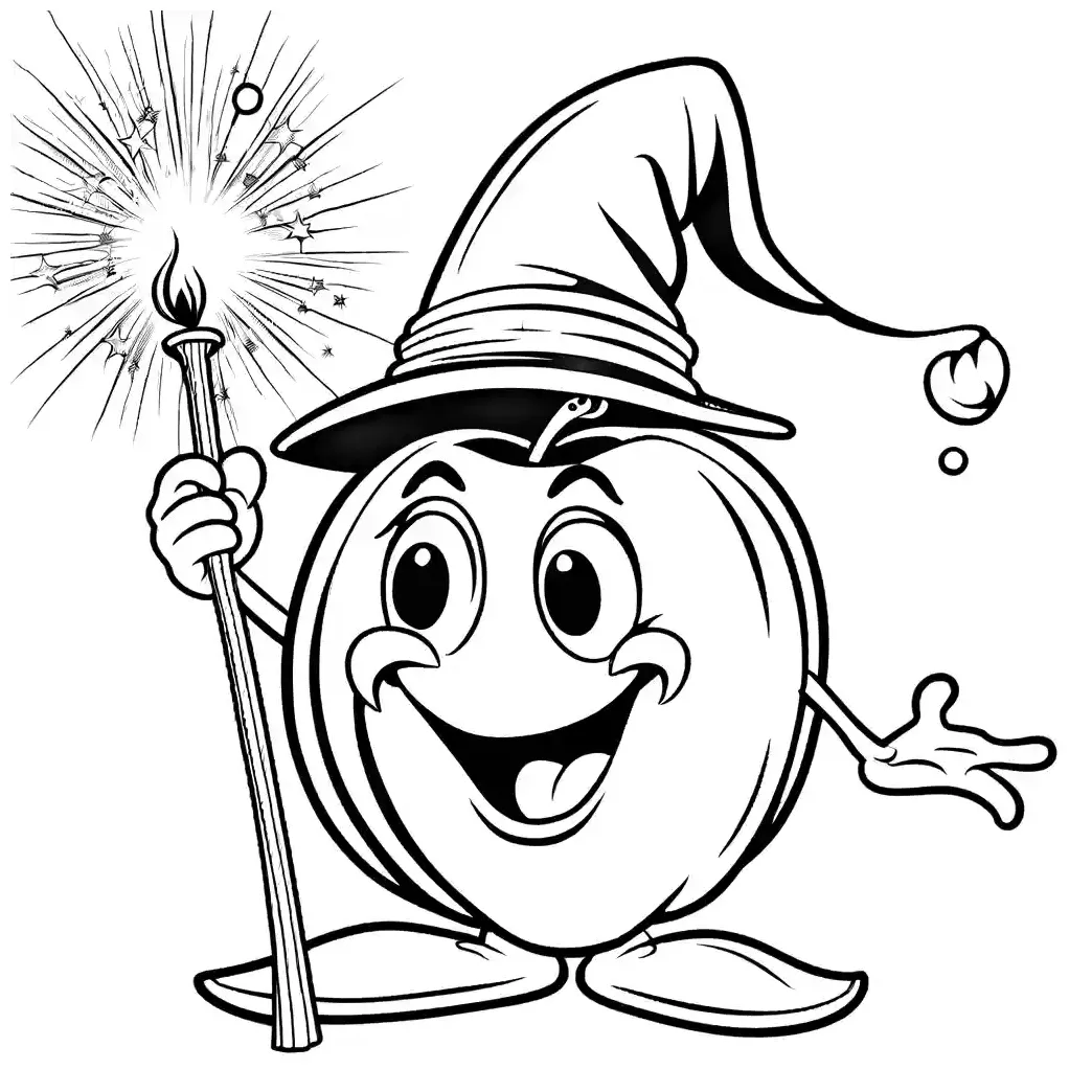 Wizard apple casting a spell coloring page coloring jungle