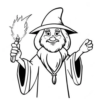 Magical wizard casting spells coloring page coloring-pages