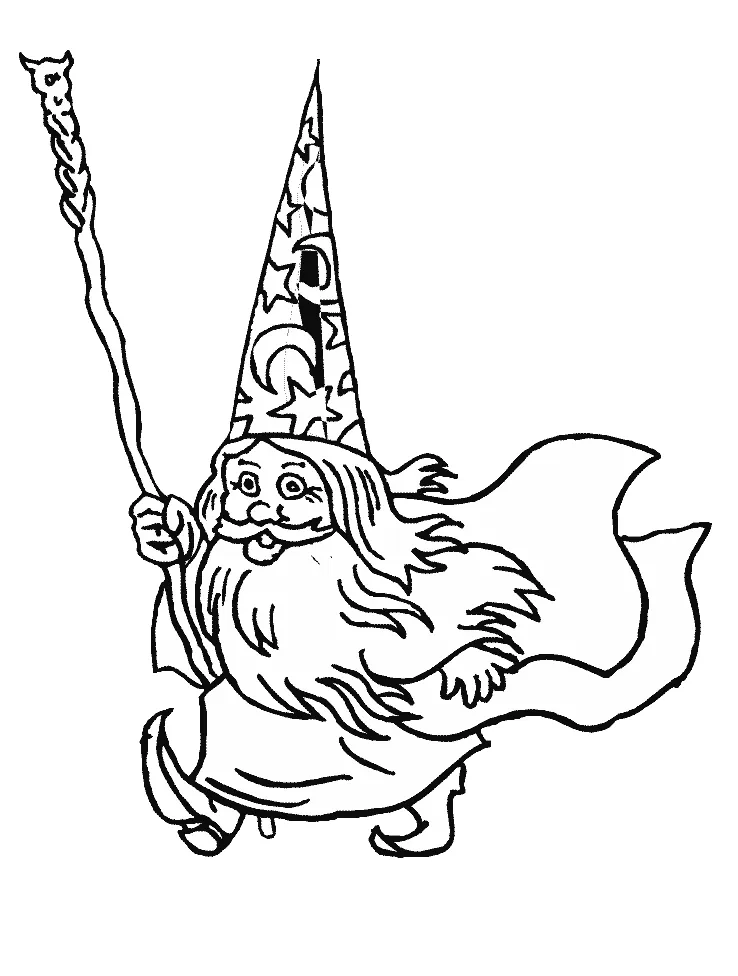 Free Wizard Coloring Page, Download Free Wizard Coloring Page png