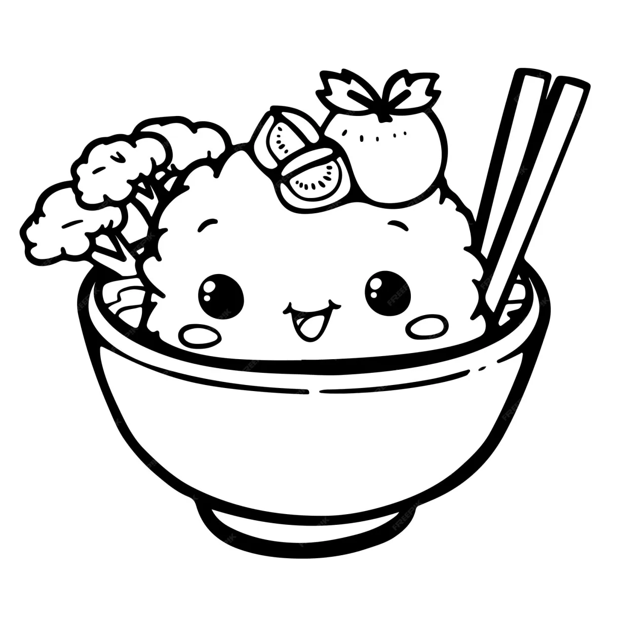 Premium vector coloring book children of hand drawn wok for coloring book