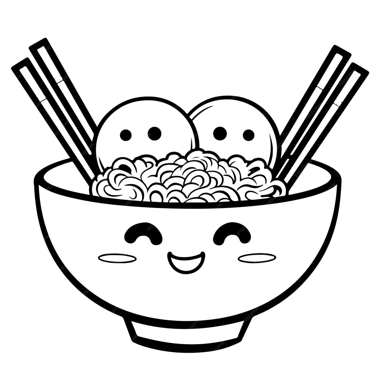 Premium vector coloring book for kids black and white of wok for kids