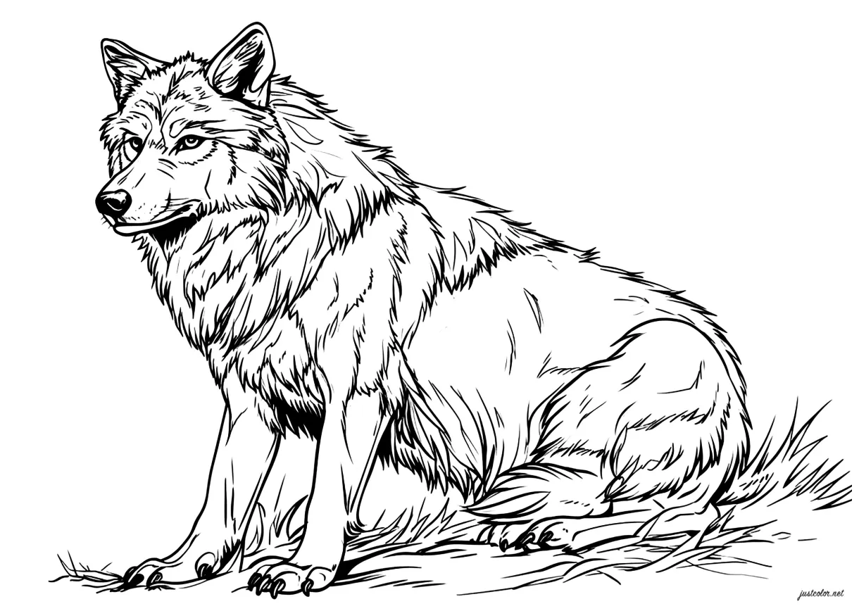 Simple wolf drawing s