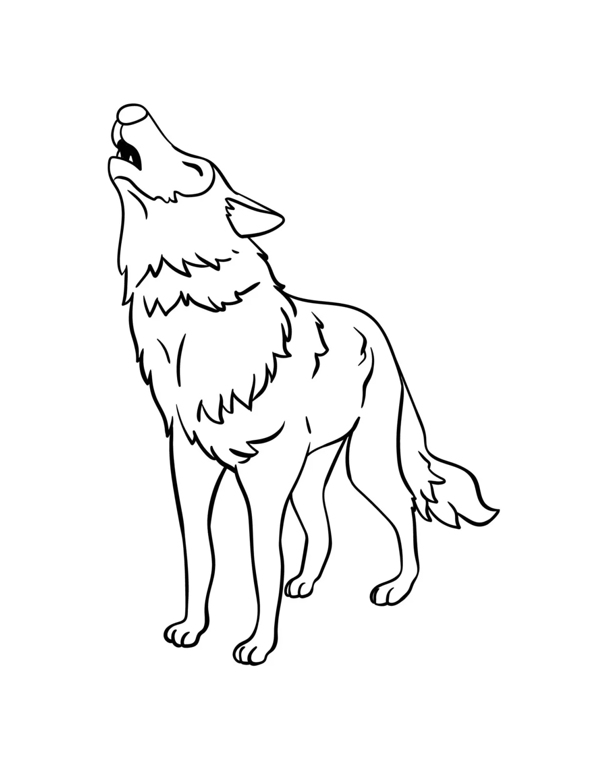 Wolf isolated coloring page for kids 13801601 vector art at vecteezy