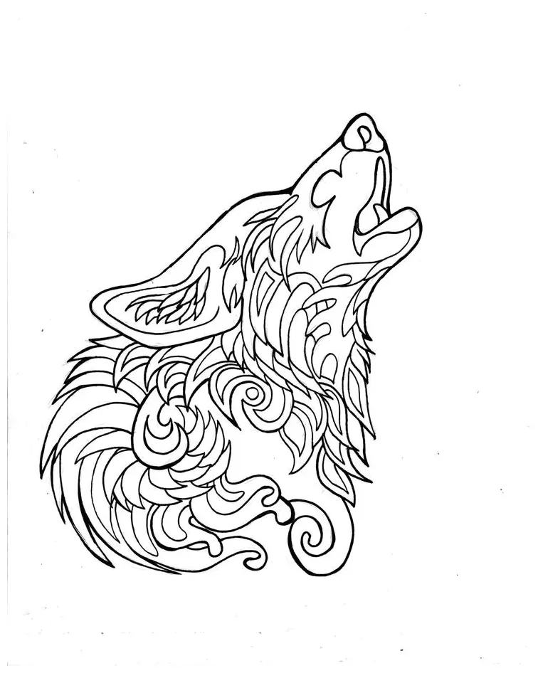 Wolf howling at the moon coloring pages at getcolorings free