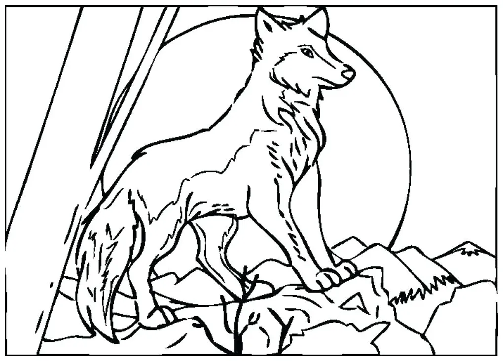 Wolf howling at the moon coloring pages at getcolorings free printable coloring page