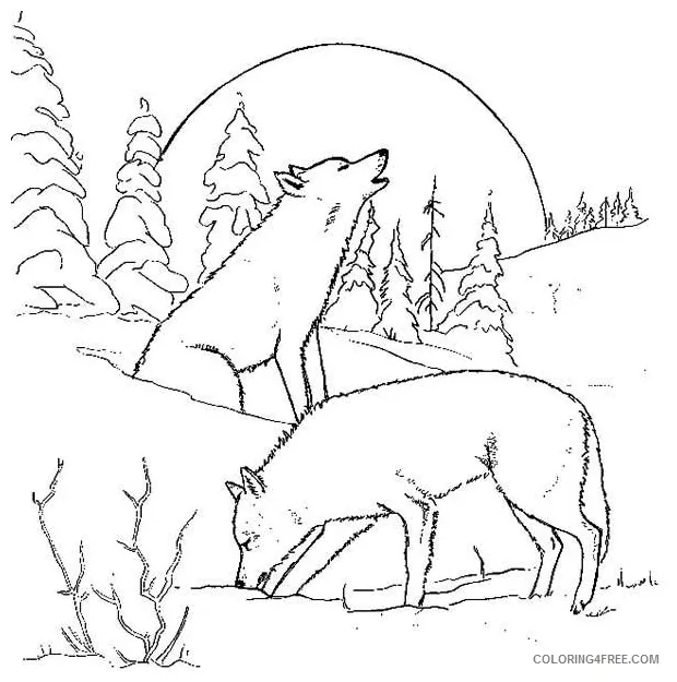 Wolf coloring pages howling at moon coloring4free coloring4free
