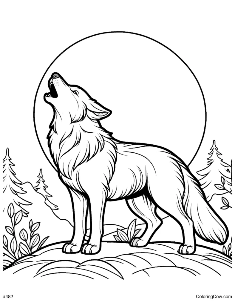 Wolf pack coloring page