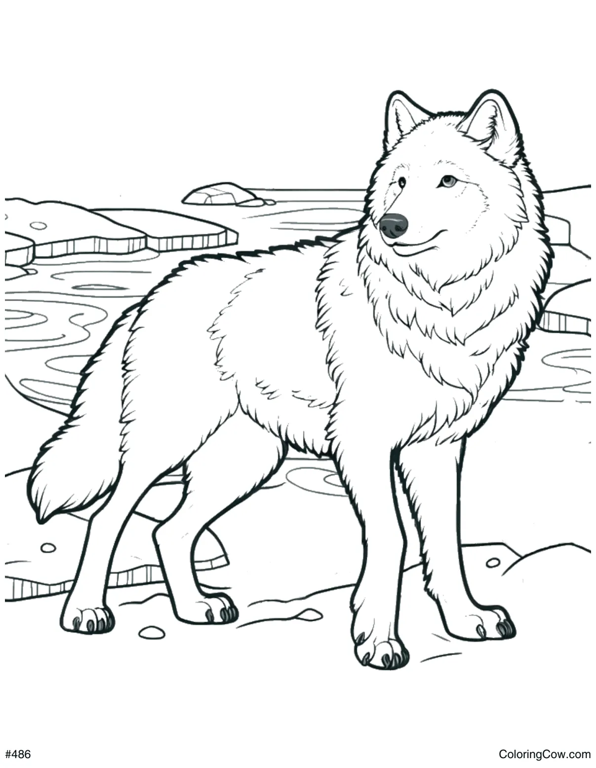 Wolf pack coloring page