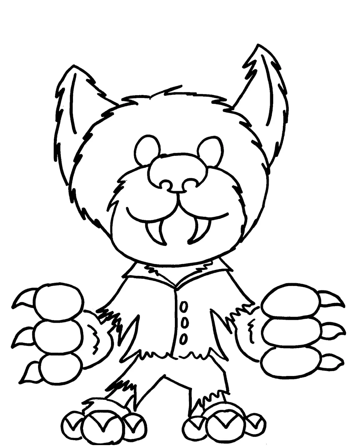 Cute werewolf coloring page free printable coloring pages for kids