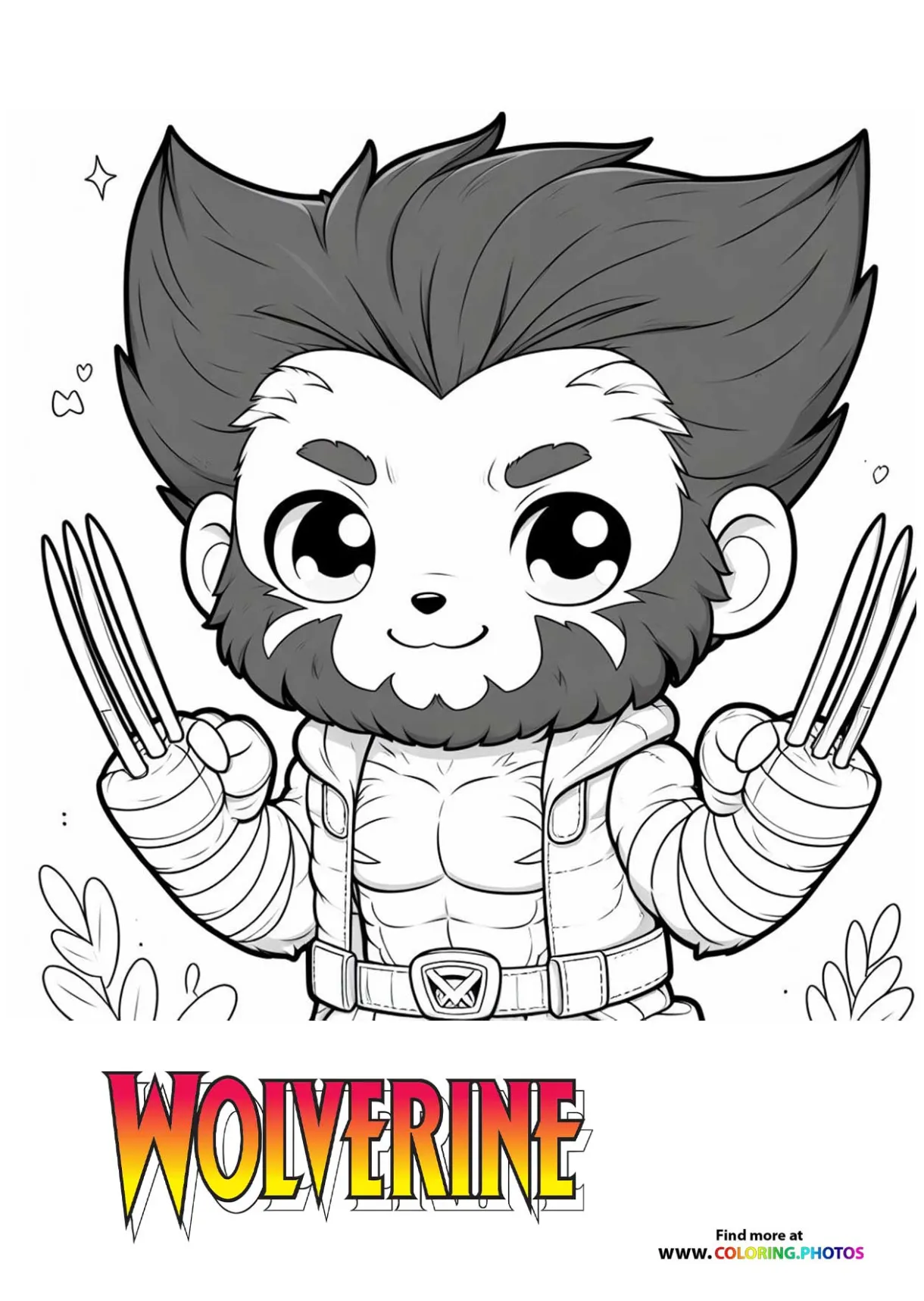 Cute Wolverine - Coloring Pages for kids