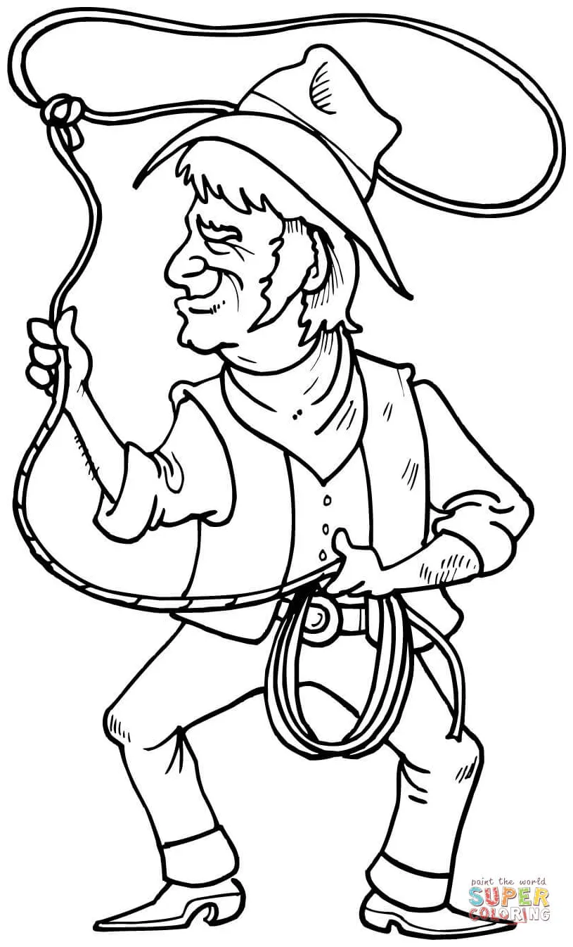 Lasso coloring page coloring pages