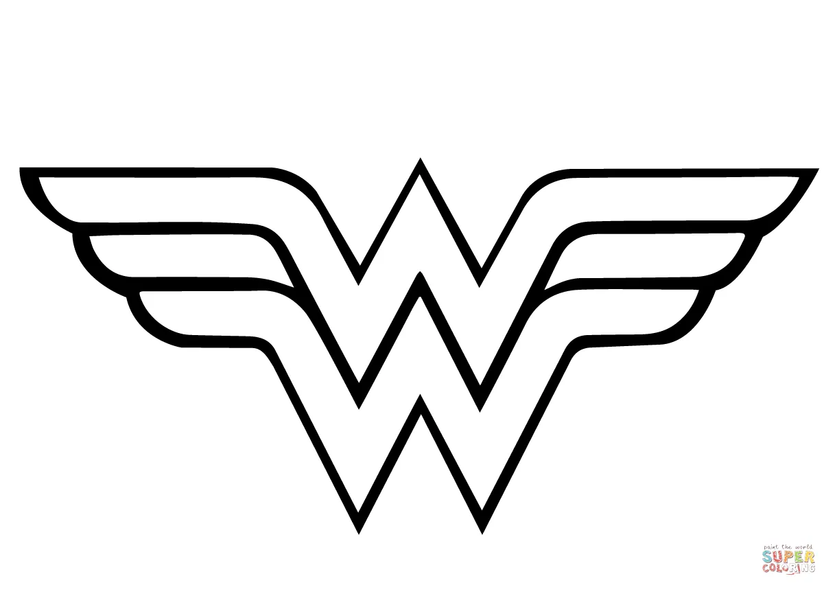 Wonder woman logo coloring page free printable coloring pages