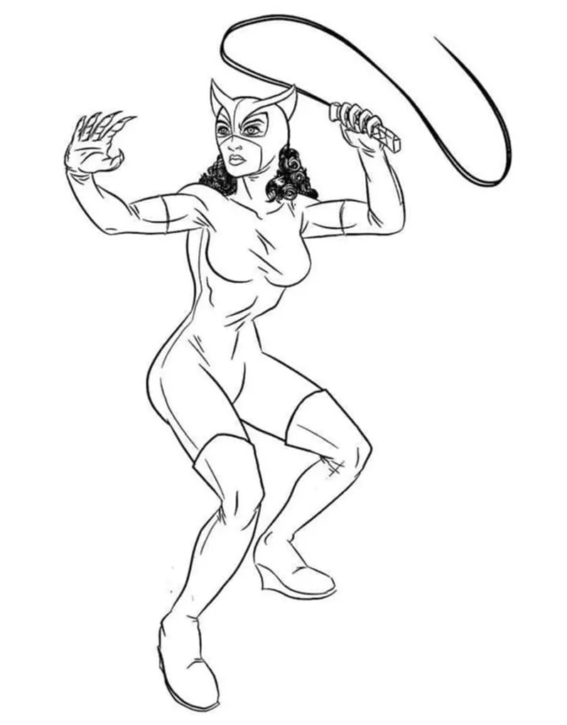 Printable wonder woman with a lasso coloring page