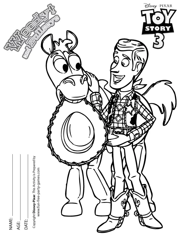 Woody bullseye coloring pages