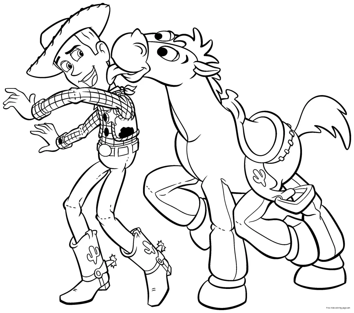 Printable toy story woody bullseye coloring pages
