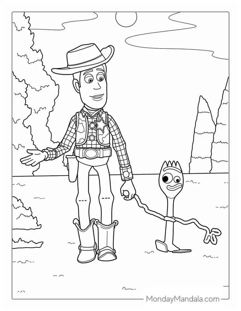 Toy story woody coloring sheet coloring pages