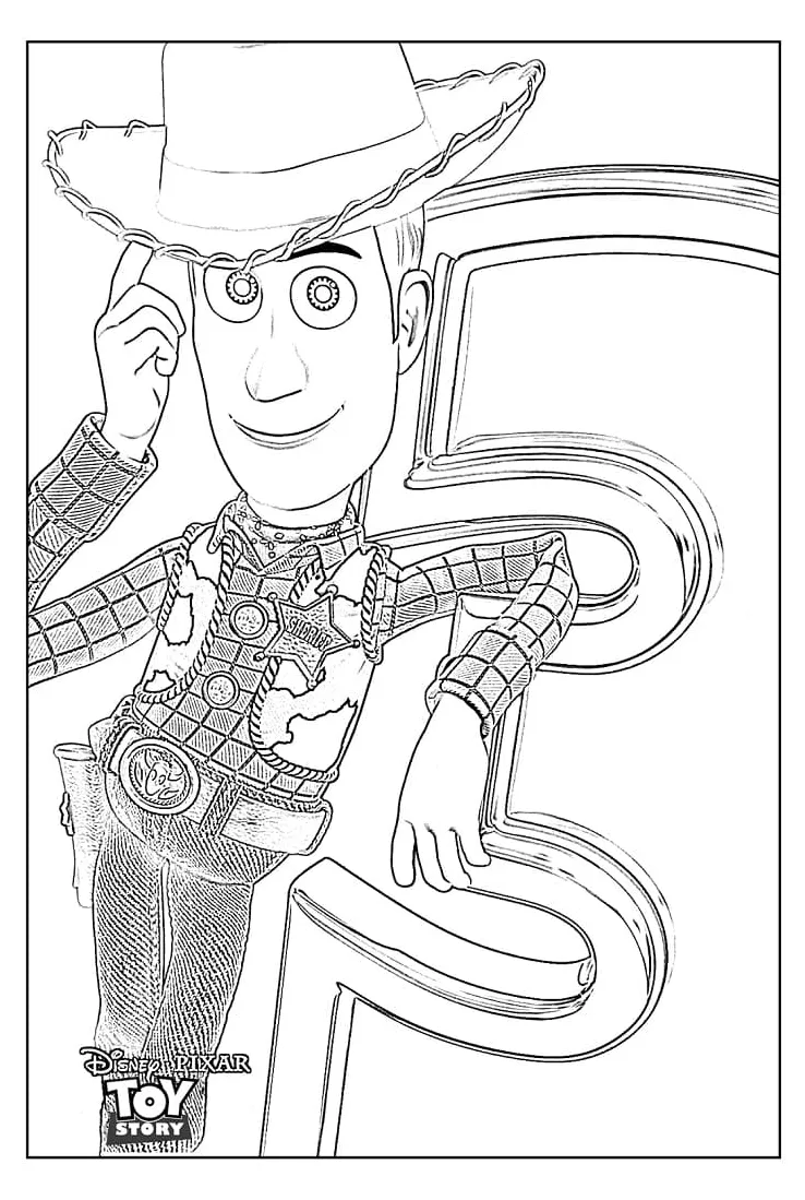 Toy story woody coloring page download, print or color online for free